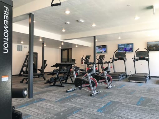 Gym with Cardio Equipment at Foothill Lofts Apartments & Townhomes, Utah, 84341