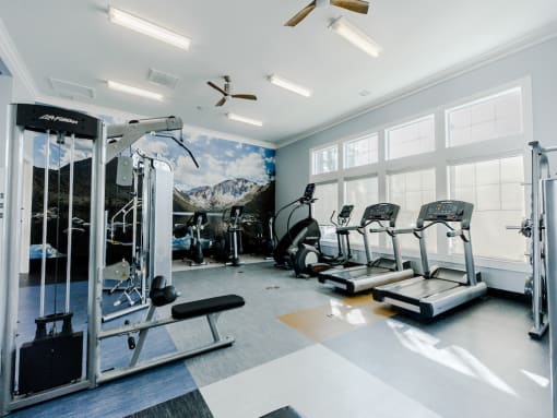 Treadmills in Fully Equipped Gym at Parc at Day Dairy Apartments and Townhomes, Draper, 84020