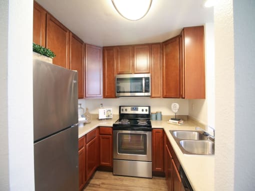 Fully Equipped Kitchen at Canyon Club Apartments, Oceanside, California