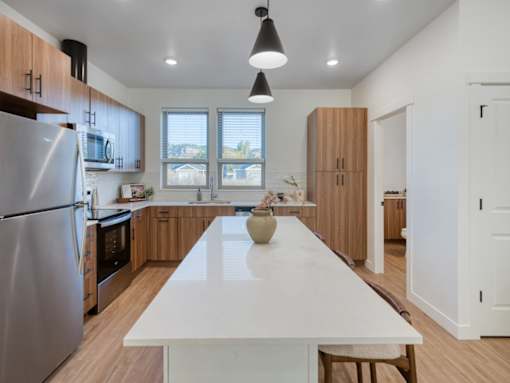 Island in Kitchen at The Amber