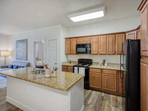 Kitchen with Island at San Tropez
