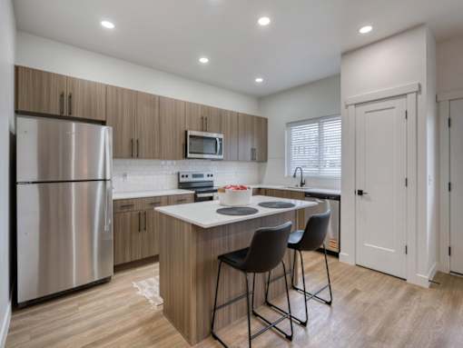 Kitchen with Island at The Amber 2
