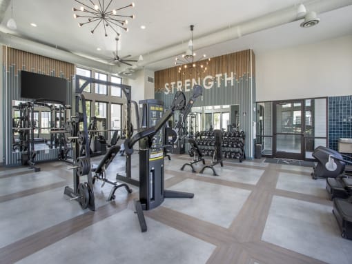 Large gym at The Austin Townhomes