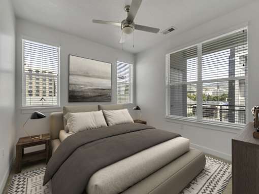 Large Windows in Bedroom at Garden Lofts
