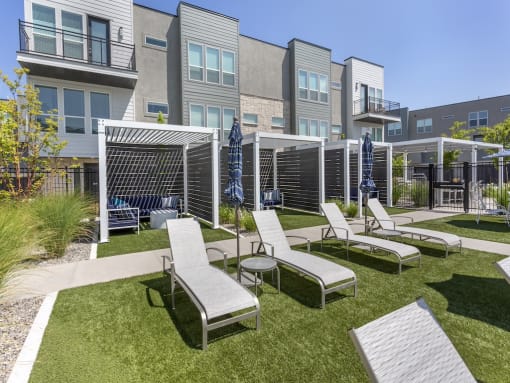 Lounge area at The Austin Townhomes