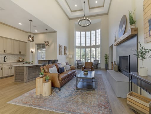 Lounge Area with Kitchen in Clubhouse at Indigo Creek, CO