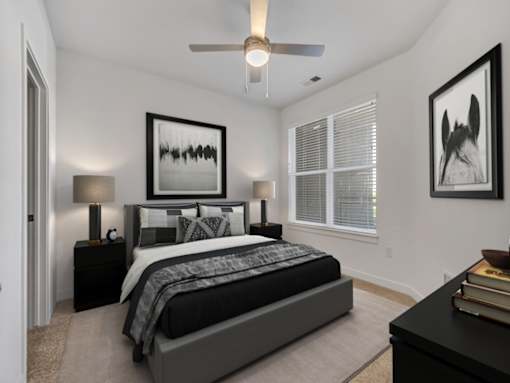 Moody Bedroom at Garden Lofts