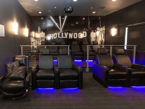 Private Movie Theater With Comfy Seating at Four Seasons at Southtowne Apartments, Utah, 84095