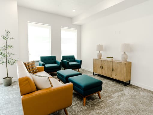 Bright Open Living Room at Meadows at Homestead in Logan UT