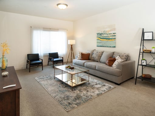Modern Living Room at Four Seasons at Southtowne Apartments, Utah
