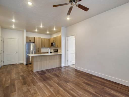 Open Concept Kitchen and Living Room at The Atlas