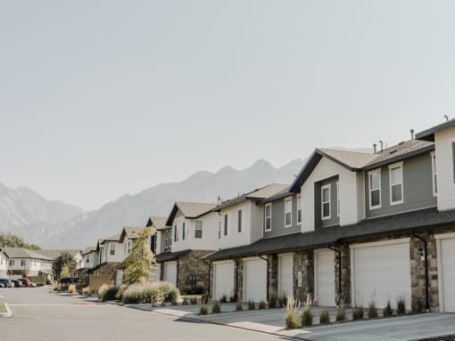 Outside View with Garages at Parc at Day Dairy Apartments and Townhomes, Draper, UT, 84020