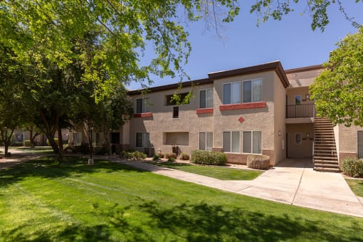Green Spaces With Mature Trees at Canyon Ridge Apartments, Surprise, 85378