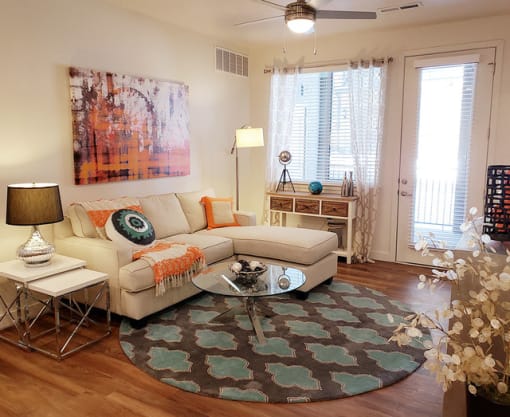 Spacious Living Room at Four Seasons Apartments & Townhomes, Utah, 84341