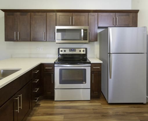Stainless Steel Kitchen Appliances at Four Seasons Apartments & Townhomes, North Logan, Utah