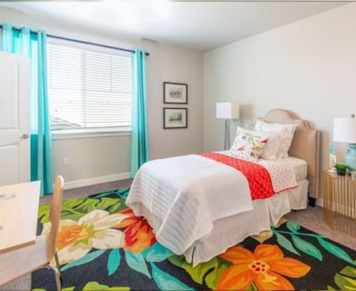 Beautiful Bright Bedroom With Wide Windows at Parc on Center Apartments & Townhomes, Orem, 84057