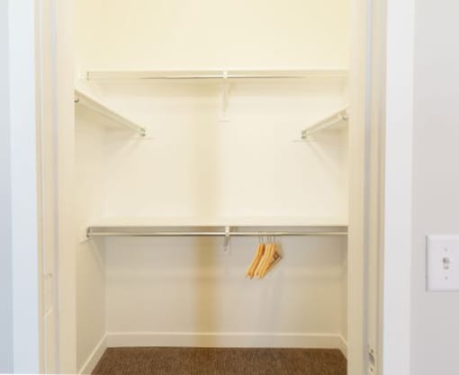 Generous Walk-In Closets With Shelving at Parc on Center Apartments & Townhomes, Orem, Utah