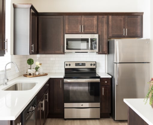 Fully Equipped Kitchen With Stainless Steel Appliances at Rivulet Apartments, American Fork, UT