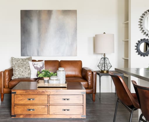 Sofa and A Lamp in Living Space at Rivulet Apartments, American Fork