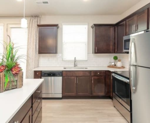 Stainless Steel Refrigerator And Kitchen Appliances at Rivulet Apartments, Utah