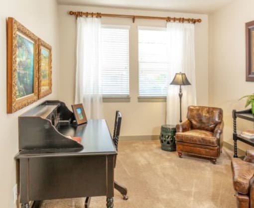 Spacious Home Office with Desk and Chair at San Tropez Apartments & Townhomes, Utah, 84095