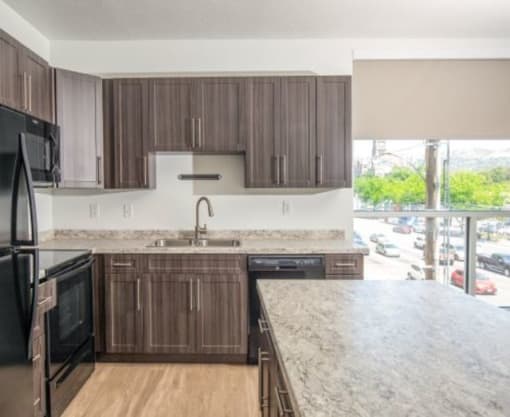 Granite Counter Tops In Kitchen at 600 Lofts Apartments, Salt Lake City, UT, 84111