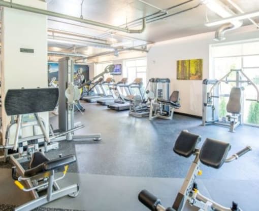 Modern Fitness Center at 600 Lofts Apartments, Salt Lake City, 84111