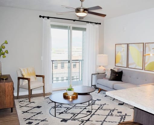 Modern Living Room at 600 Lofts Apartments, Salt Lake City, 84111