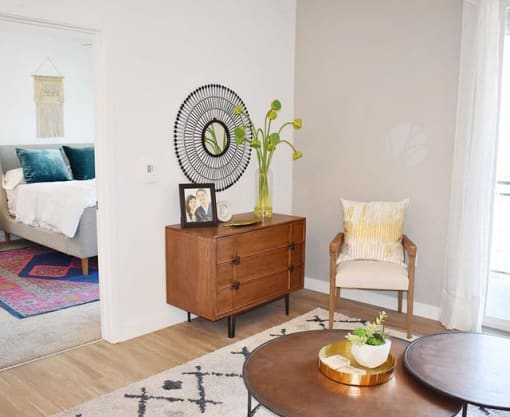 Living Room With Bedroom View at 600 Lofts Apartments, Salt Lake City, Utah