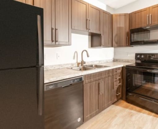 Fully Equipped Kitchen at 600 Lofts Apartments, Utah