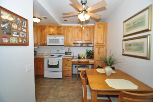 Kitchen & Dining Room at Heritage Park Senior Apartments - Norco CA