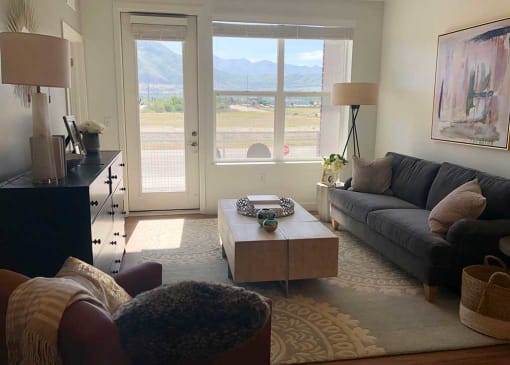 Large Windows & View at Veranda Apartments, Draper, 84020