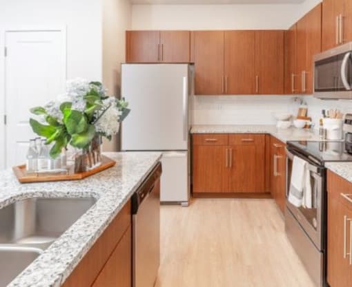 Gourmet Kitchen with Granite Countertops & Stainless Steel Appliances