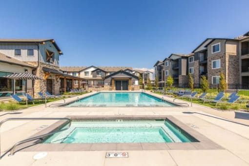 Parc on 5th Apartments & Townhomes in American Fork Utah  Swimming Pool and Hot Tub