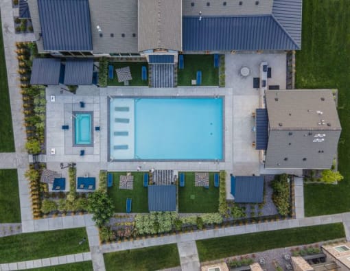 Aerial View of Parc on 5th Pool & Spa