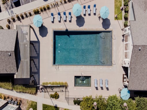 Aerial Pool View of Parc at Day Dairy at Parc at Day Dairy Apartments and Townhomes, Draper