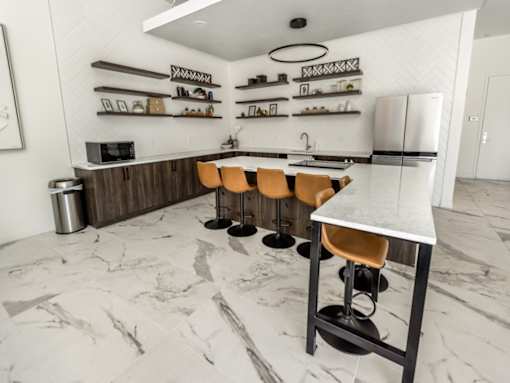 Resident Kitchen in Clubhouse at The Arza Apartments