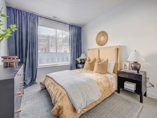 The Foundry Spacious Bedroom at The Foundry Apartments & Townhomes, Billings, UT, 84601
