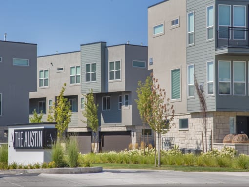 Sign Leading into The Austin Townhomes
