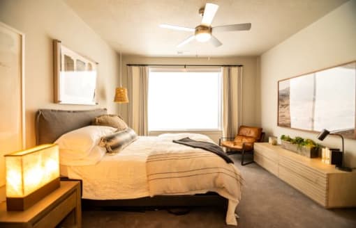 Beautiful Bright Bedroom With Wide Windows at Soleil Lofts Apartments, Herriman, UT, 84096