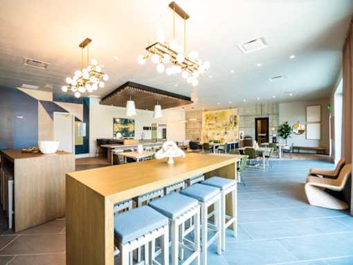 Pool clubhouse at Soleil Lofts