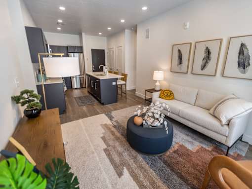 Spacious Living Room at The Arza Apartments