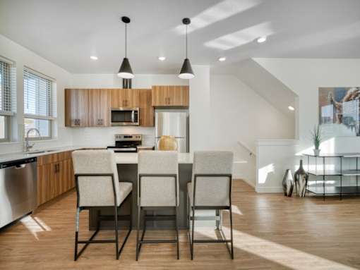 The Amber Townhome Kitchen with Chairs