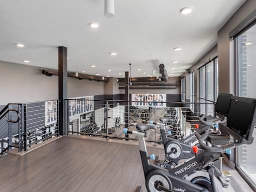 Two Story Fitness Center at City Lofts Apartments