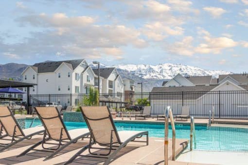 Poolside Lounge Area at Rivulet Apartments, American Fork, UT, 84003