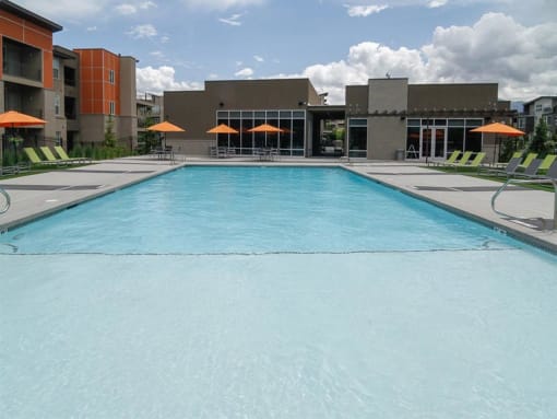 Blue Cool Swimming Pool at Lofts at 7800 Apartments, Utah, 84047