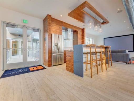 All Electric Community Kitchen In Clubroom at Element 31 Apartments, Salt Lake City, UT, 84106