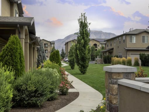 Courtyard With Green Space at Four Seasons Apartments & Townhomes, Utah, 84341