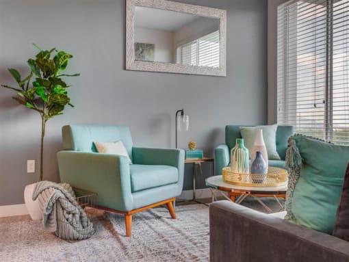 Living Room With Expansive Window at Element 31 Apartments, Salt Lake City, UT, 84106