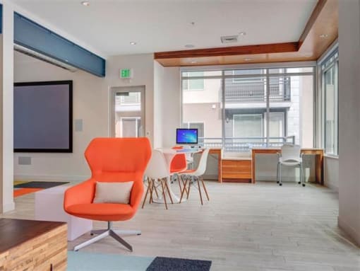Clubhouse with computers at Element 31 Apartments, Salt Lake City, UT, 84106